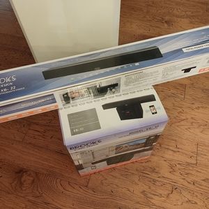 Home theater system that includes sound bar with subwoofer that is WIFI capat.